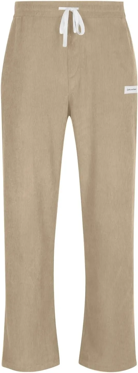 2025 Men's American High Waist Wide Leg Corduroy Casual Sports Pants