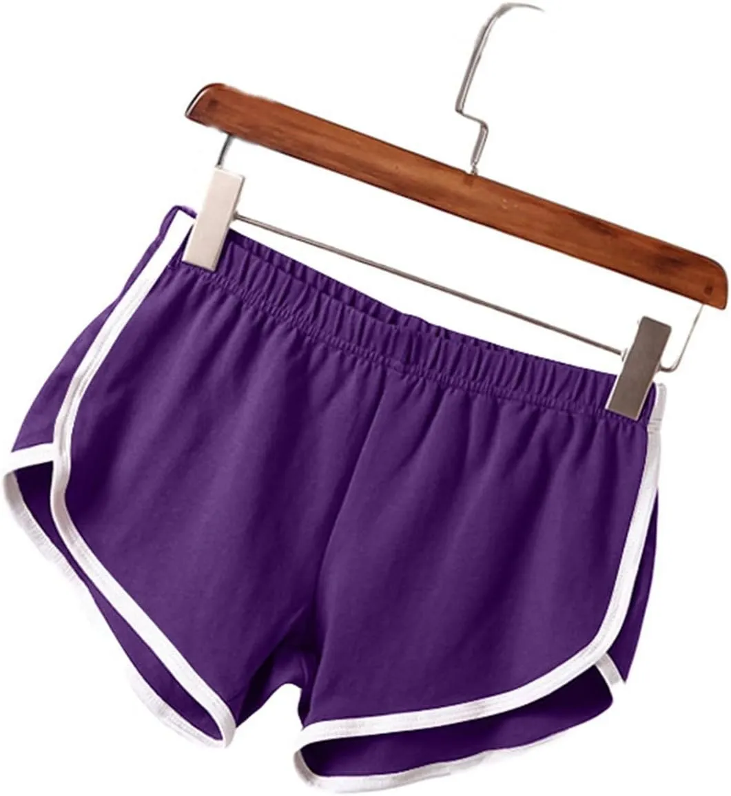 3 Pack Women's Dolphin Running Workout Shorts, Fashion Summer Lounge Short Pants Elastic Waist Athletic Yoga Shorts