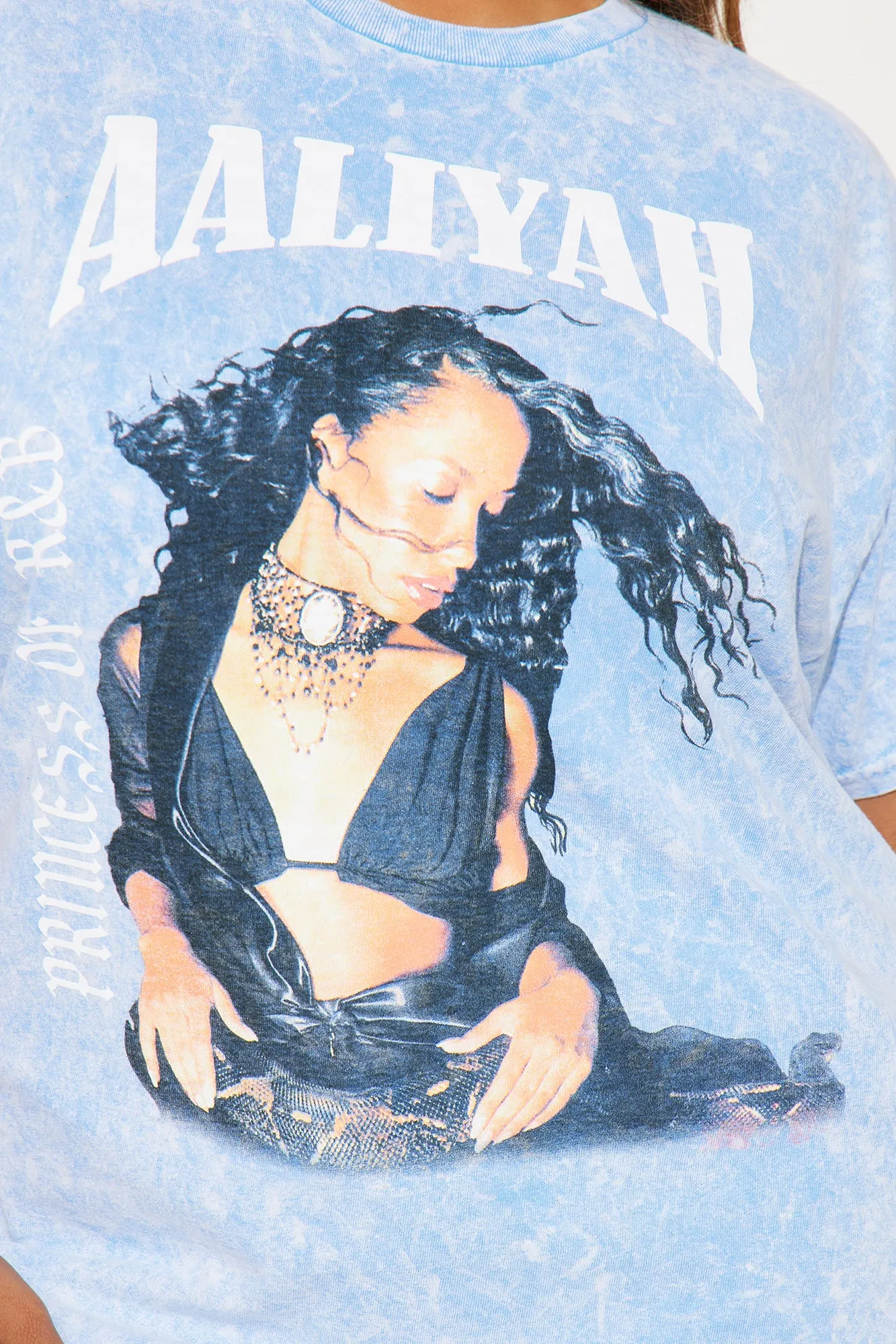 Aaliyah Graphic Washed Tee - Blue