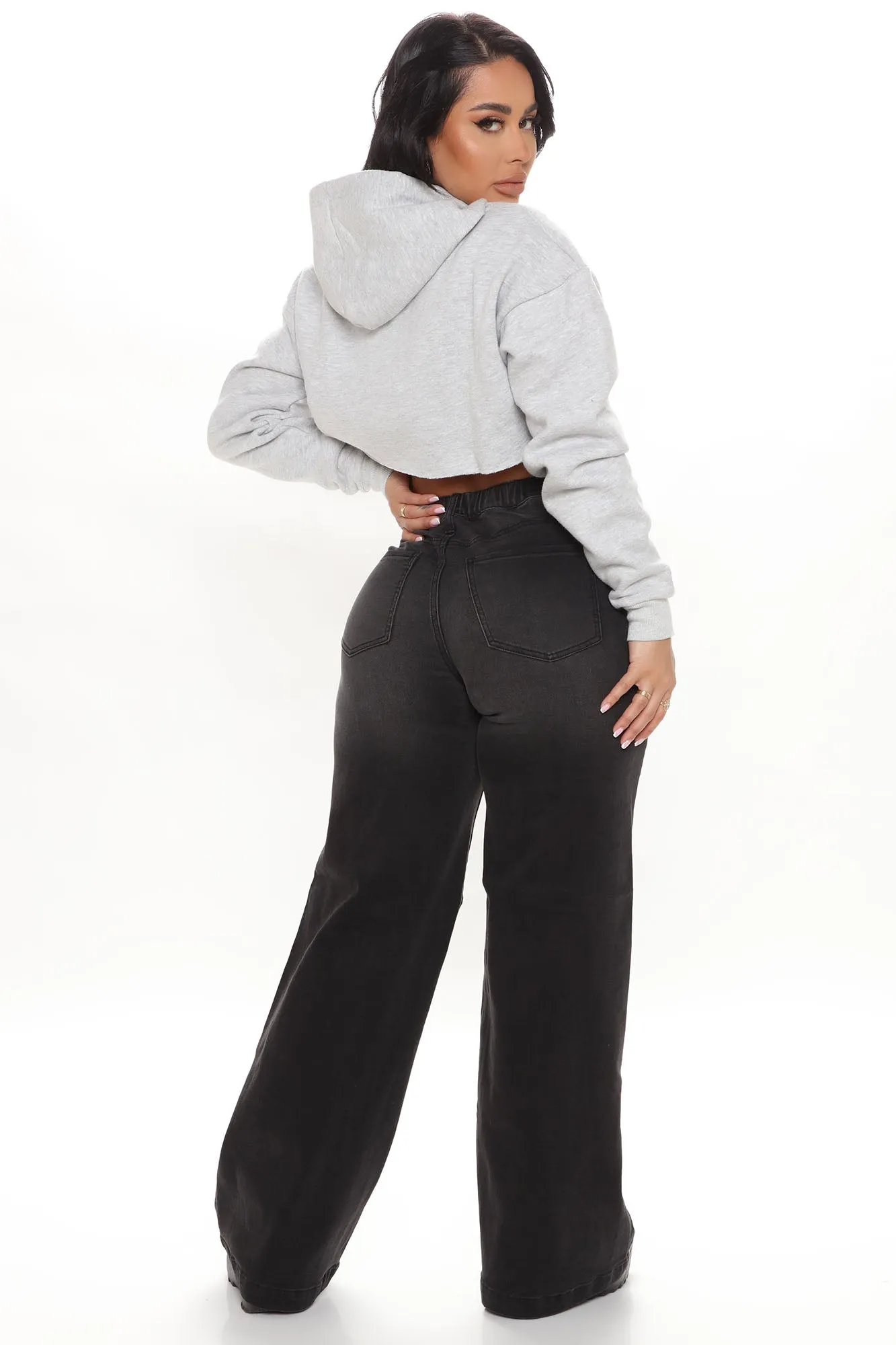Abbot Kinney Wide Leg Skater Jeans - Black