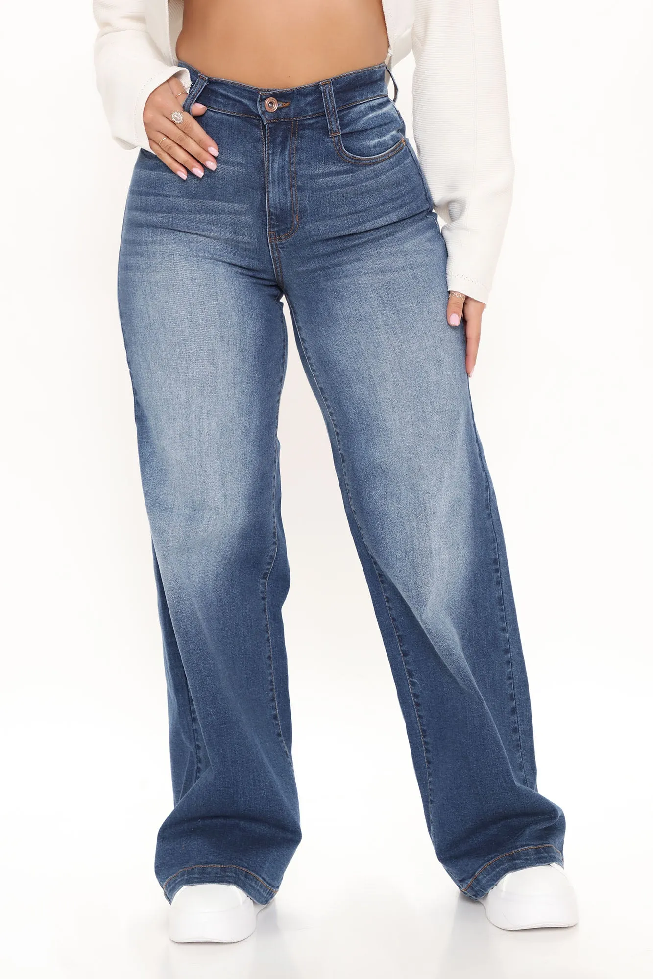 Abbot Kinney Wide Leg Skater Jeans - Dark Wash