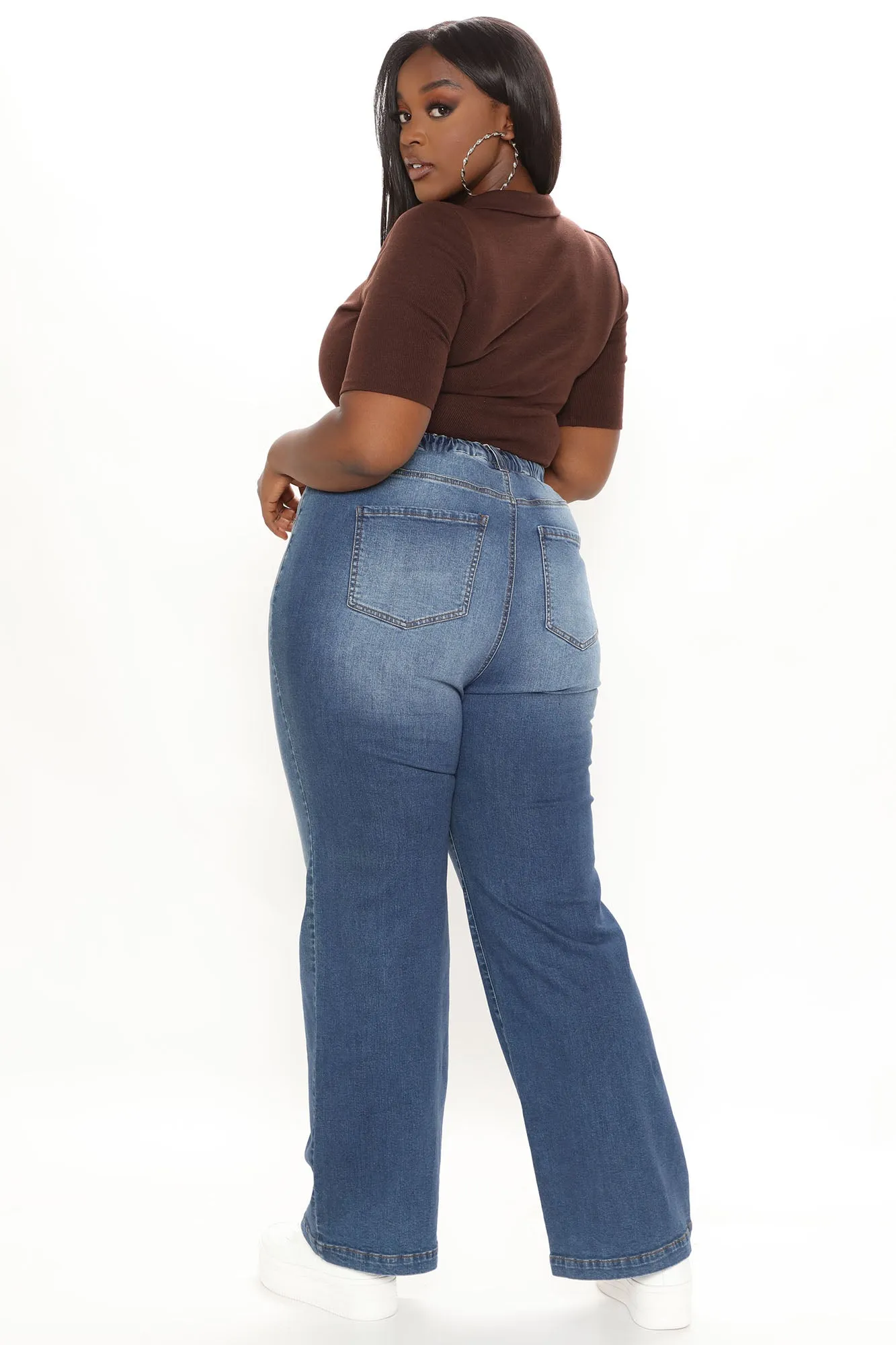 Abbot Kinney Wide Leg Skater Jeans - Dark Wash