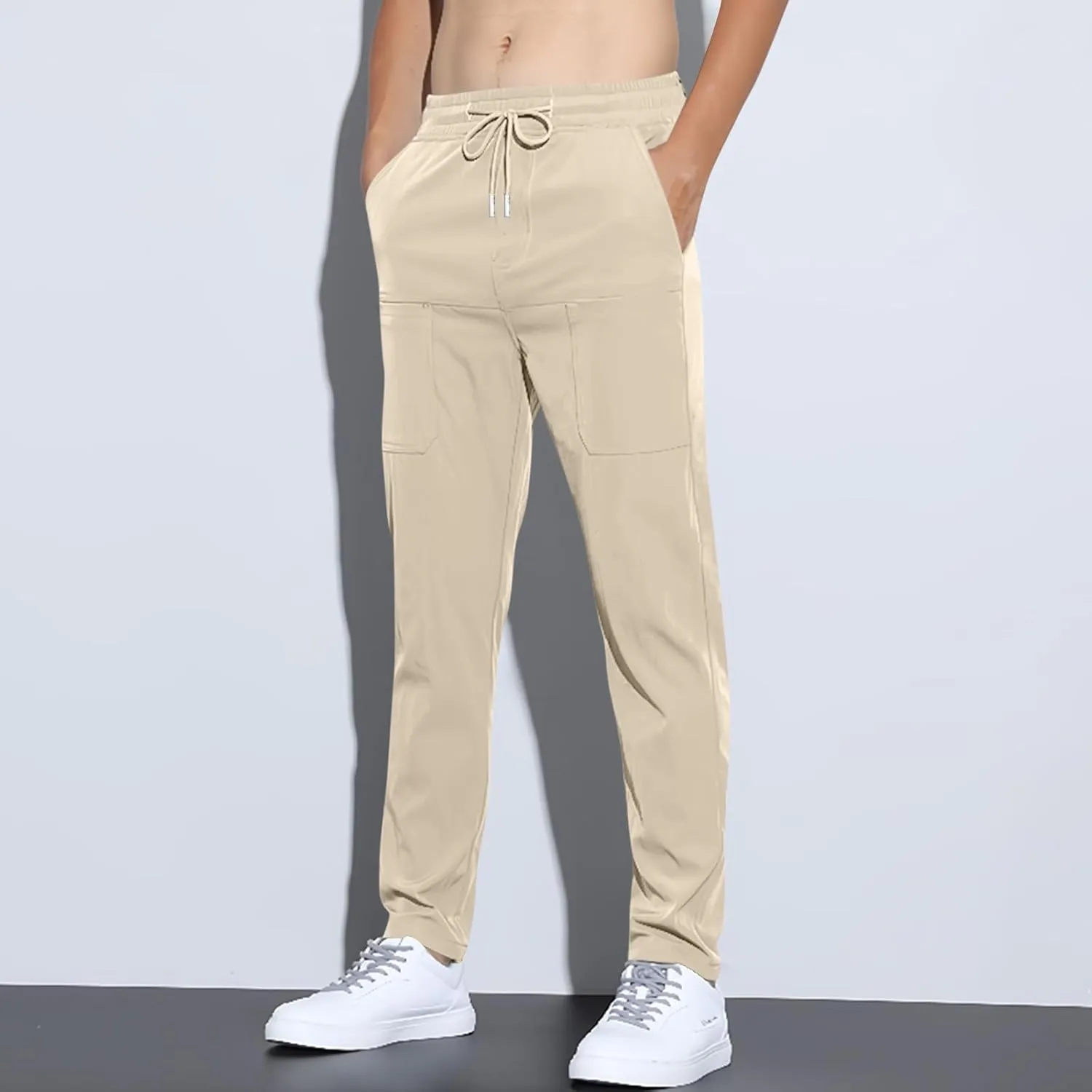 ADHOWBEW Mencomfy Cargo Pants Multipants High Stretch Multi-Pocket Durable Dry Fit Cargo Breathable Joggers