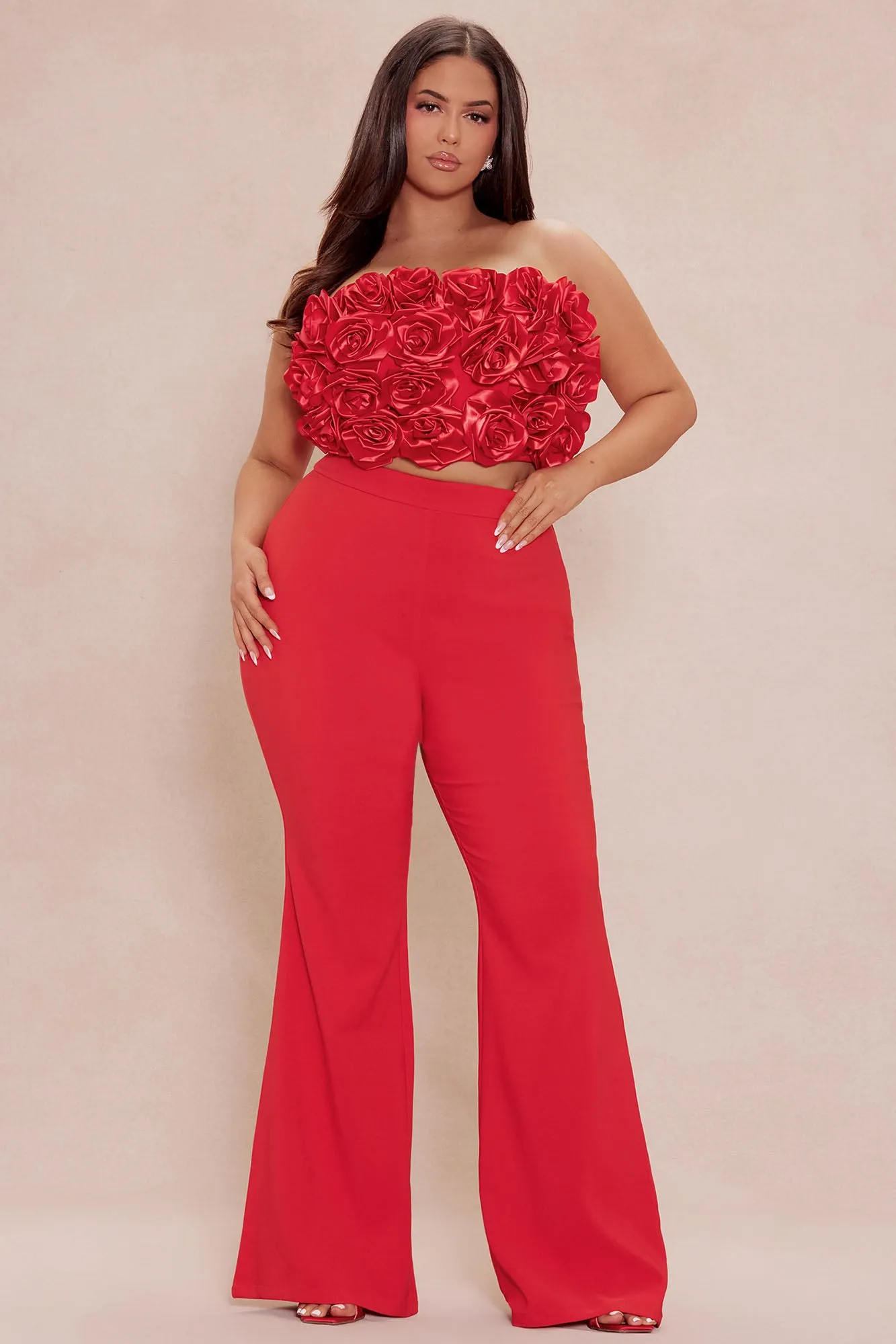 Anna Rose Pant Set - Red