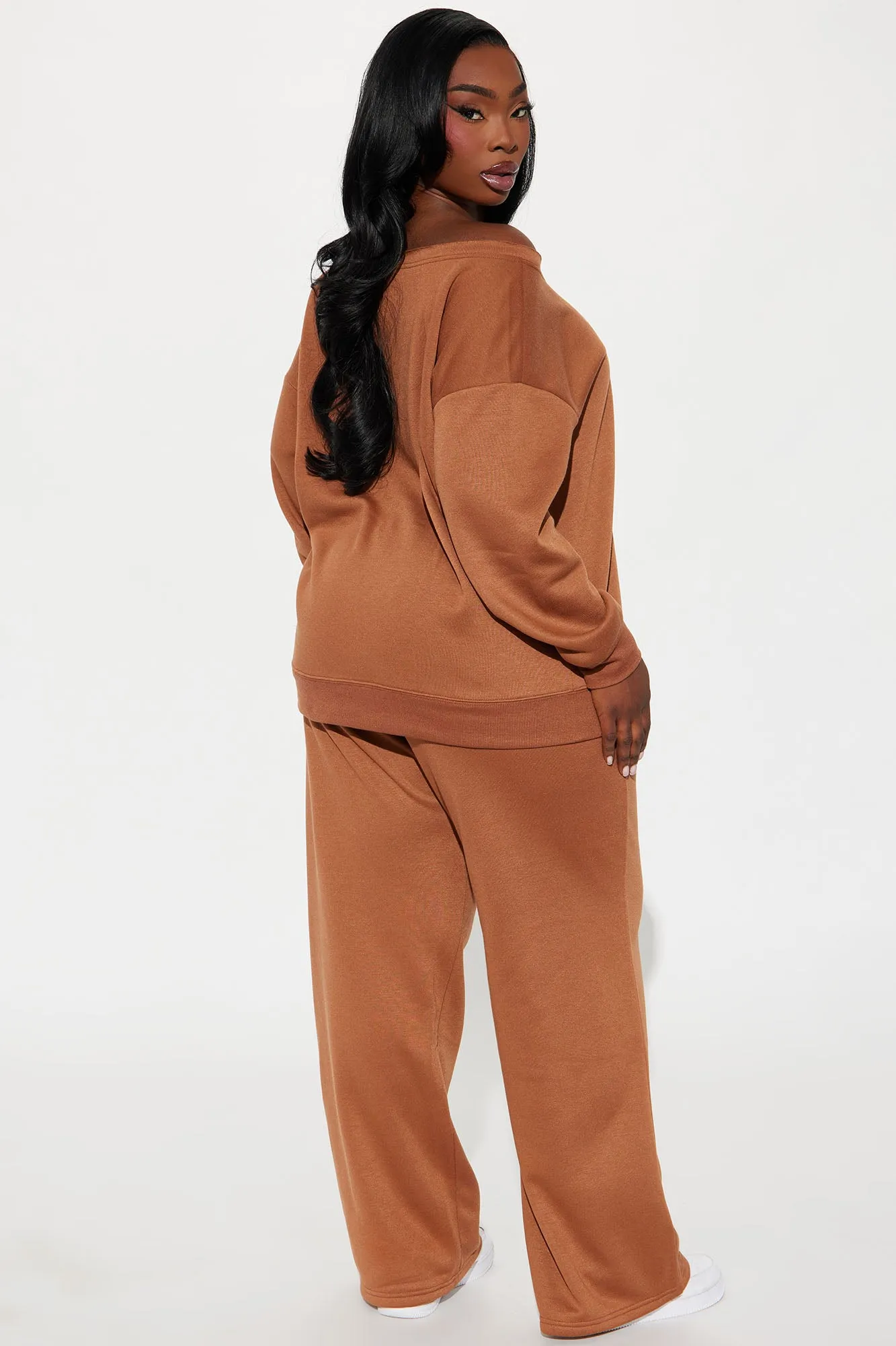 Around The World Fleece Pant Set - Brown