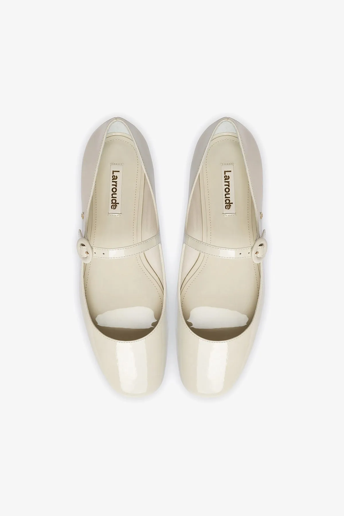 Blair Ballet Flat In Ivory Patent Leather