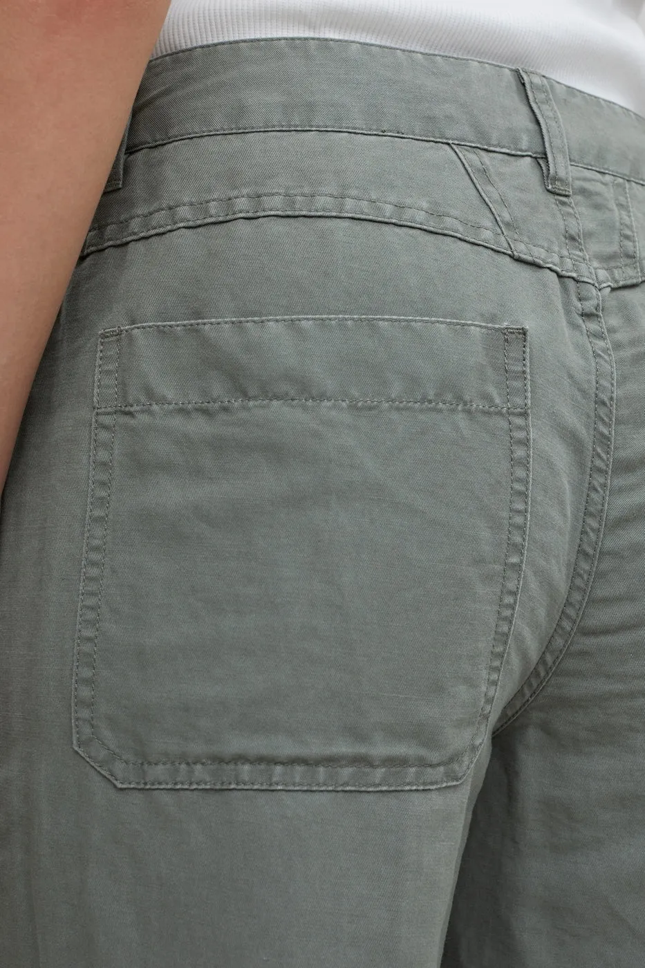 Closed - Pantalon Relaxed En Lin - Vert - Femme