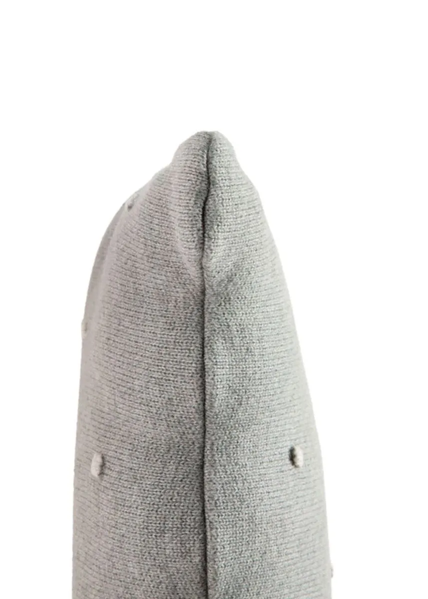Coussin Tricoté Biscuit Gris