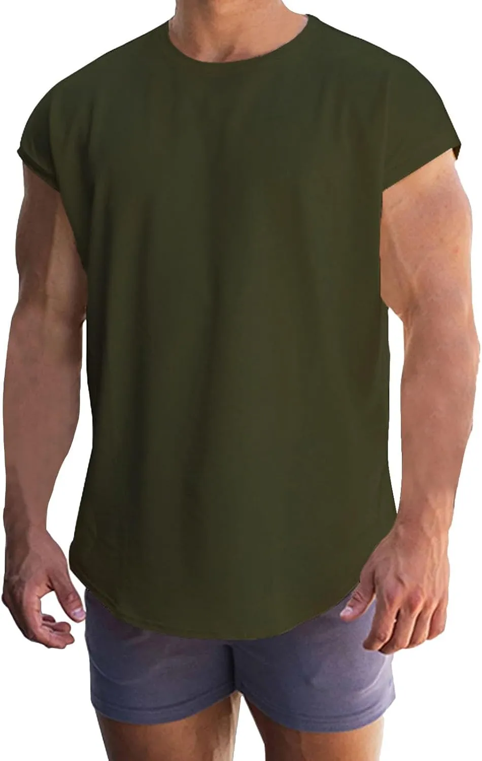 CRNTCEM Men's Workout Tops Summer Slim Fit Gym Bodybuilding Muscle Shirts Quick Dry Base Layer Fitness Tee Tops