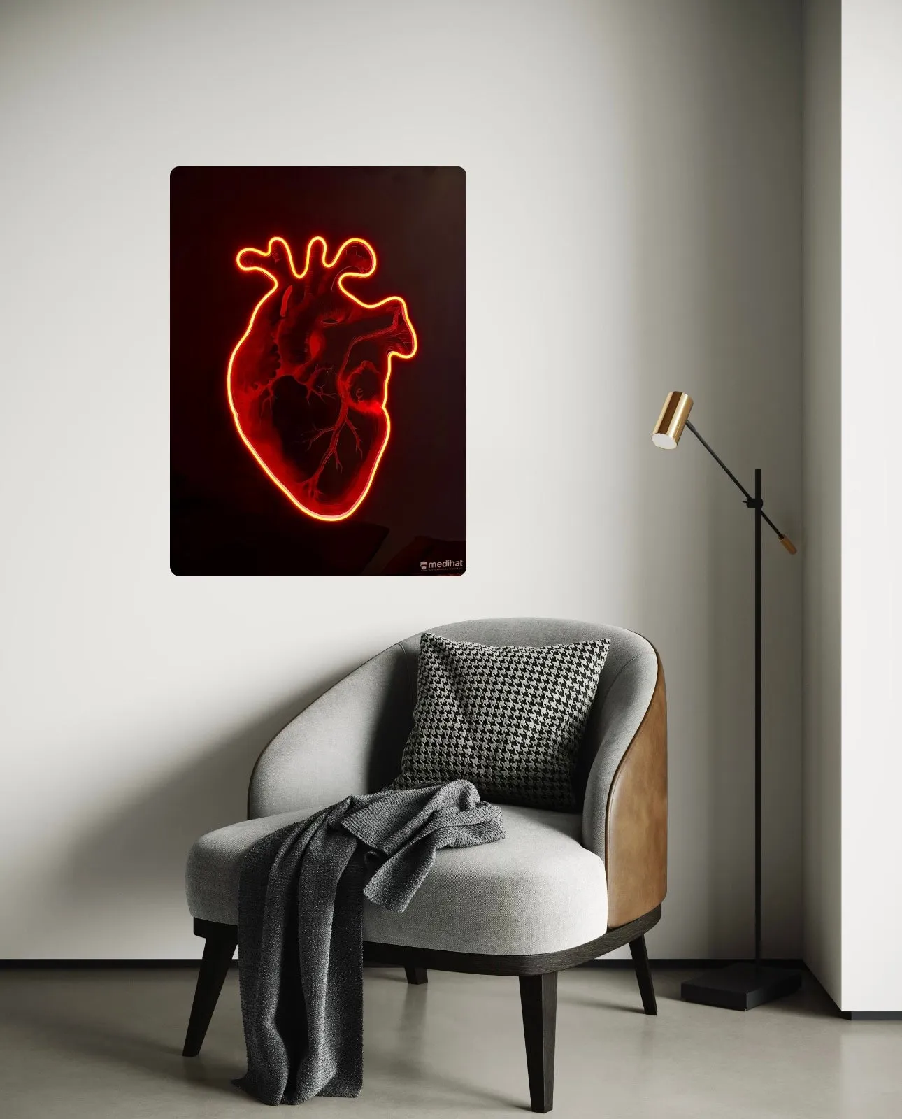 Cuadro Decorarivo Corazón Neón