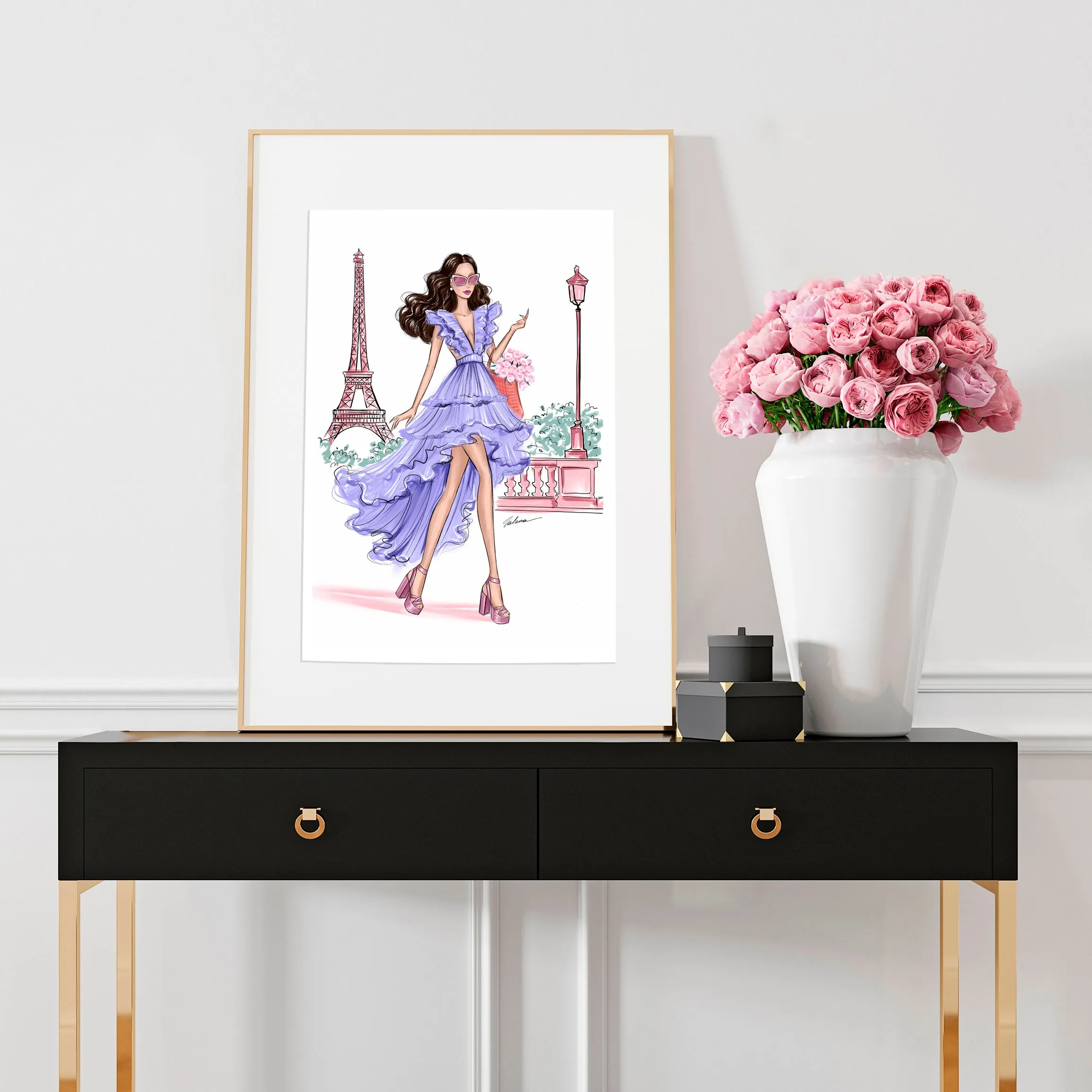 Emily in Paris art print fashion illustration