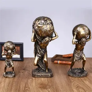 Estátuas de Atlas Grego Mitológico em Decoração Vintage Alta Qualidade