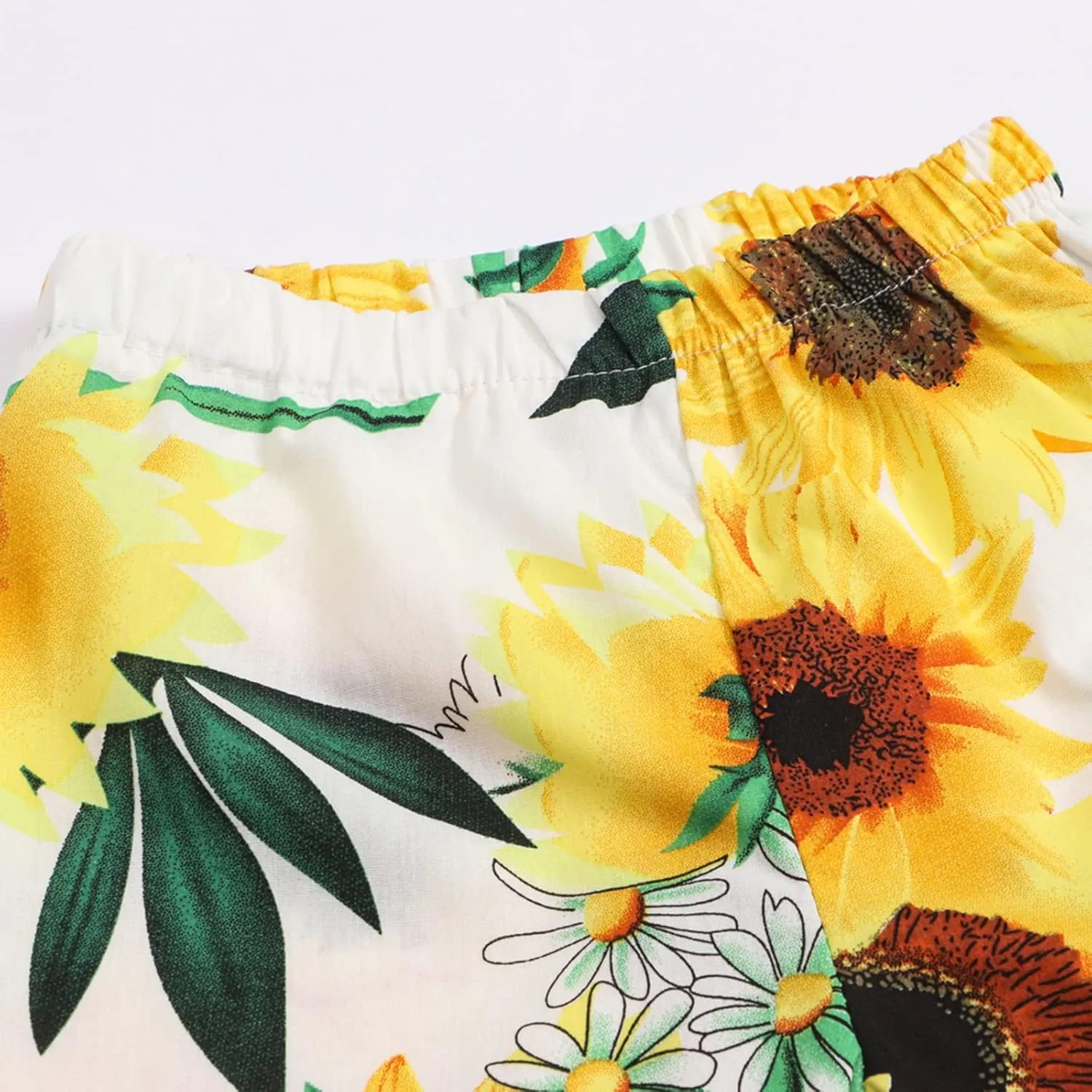 Girls Sunflower Flare Trousers for Toddler Girl Elastic High Waisted Stretchy Wide Leg Casual Bell