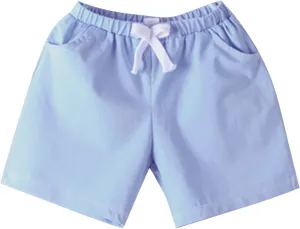 Kids Cotton Shorts Casual Preppy Shorts Solid Color School Uniform Elastic Waist Relaxed Fit Summer Wear with Pockets