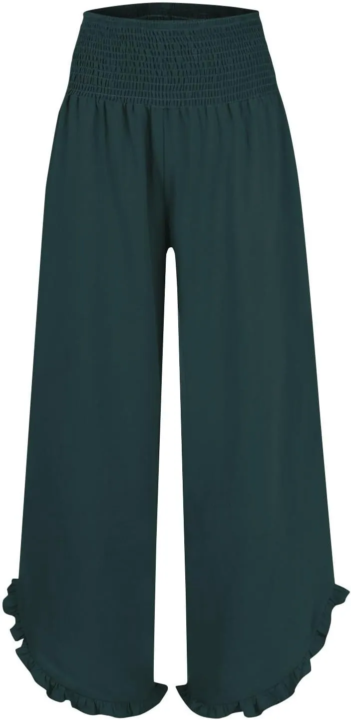Linen Wide Leg Pants for Women Palazzo Casual Dressy Fashion Drawstring Linen Outfits Women