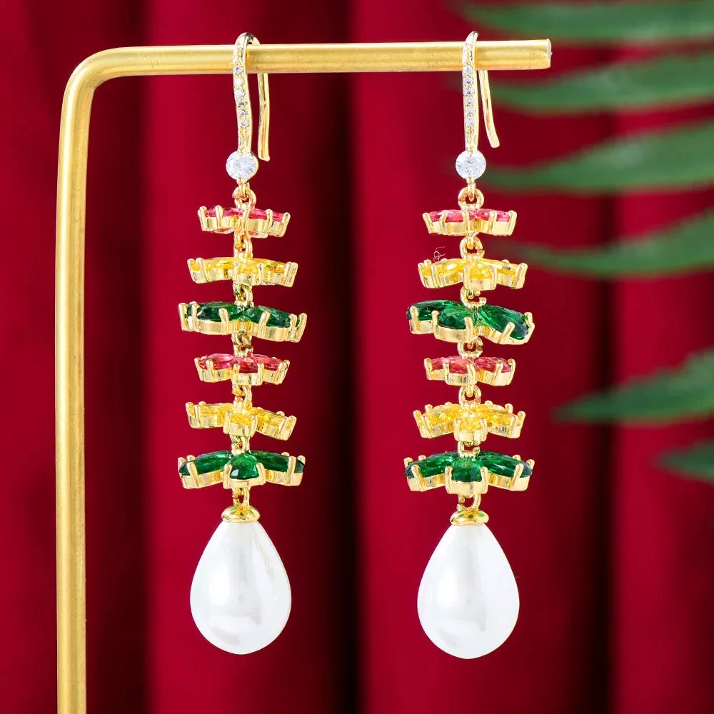 Luxury CZ BOHO Charm Drop Earrings For Women