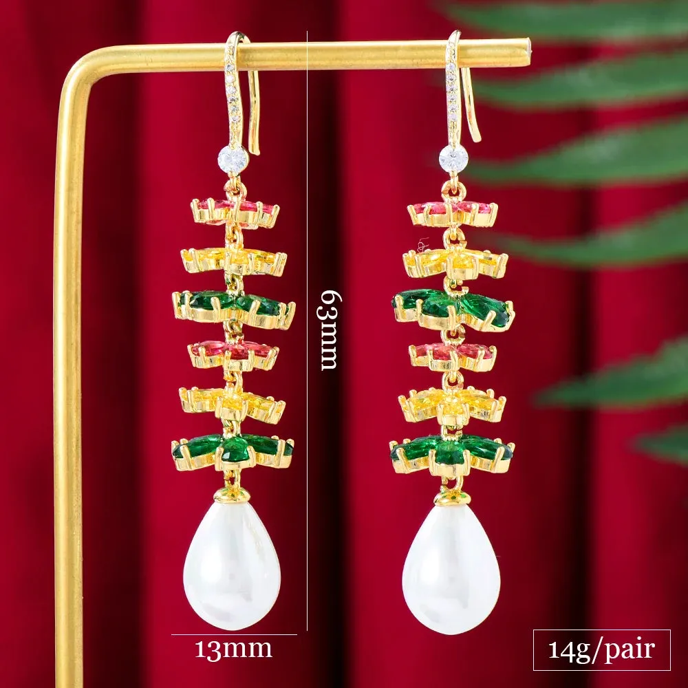 Luxury CZ BOHO Charm Drop Earrings For Women