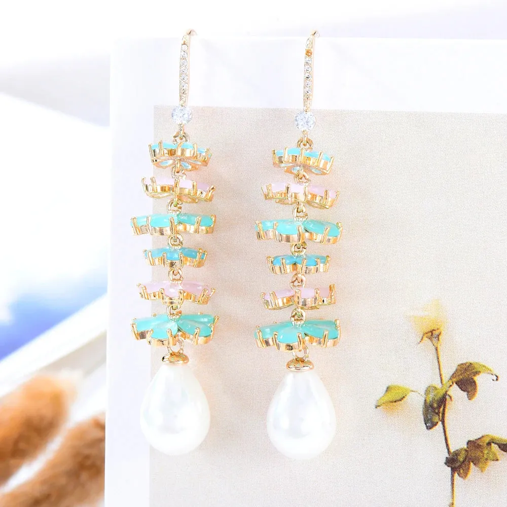 Luxury CZ BOHO Charm Drop Earrings For Women