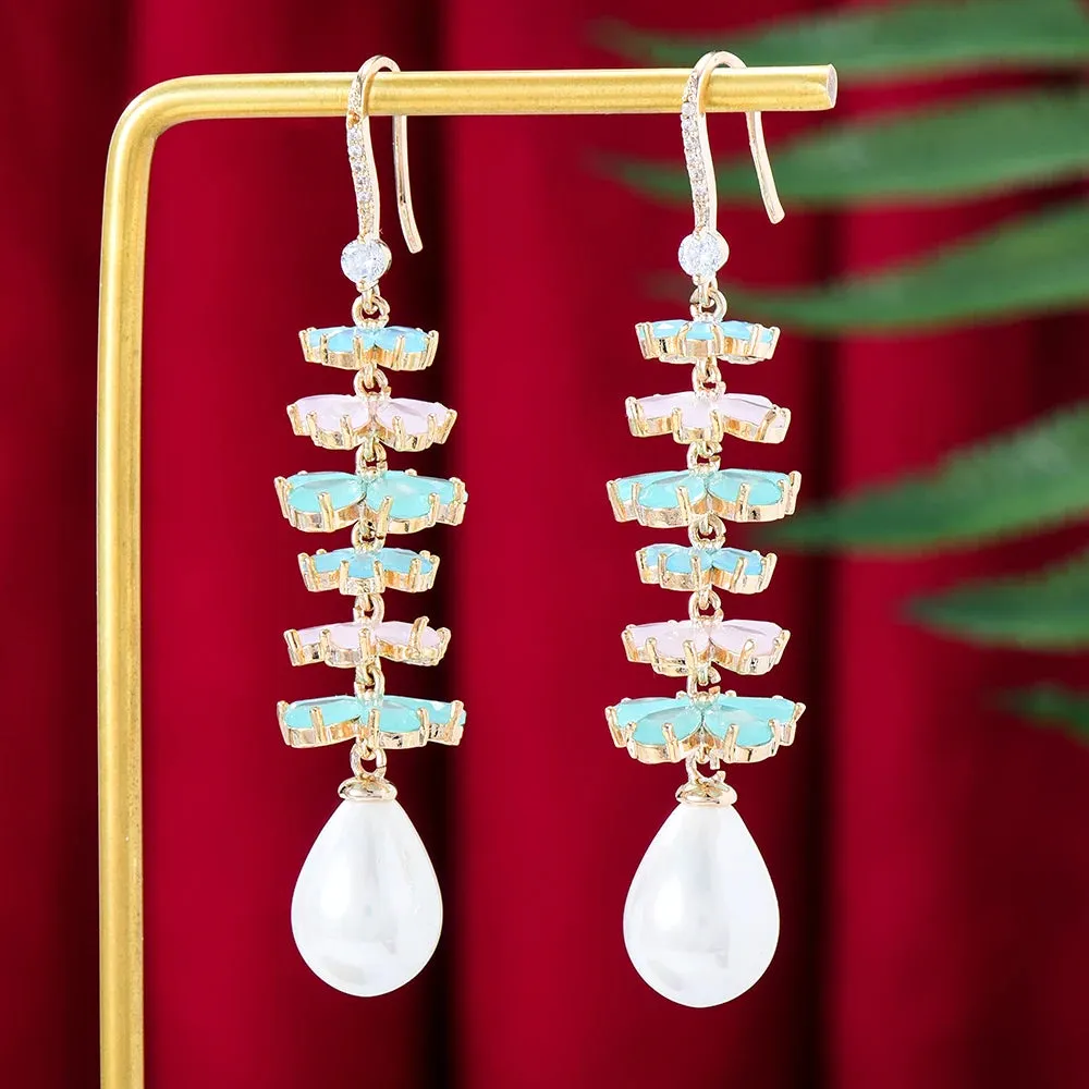 Luxury CZ BOHO Charm Drop Earrings For Women