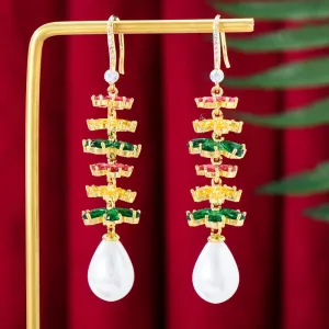 Luxury CZ BOHO Charm Drop Earrings For Women