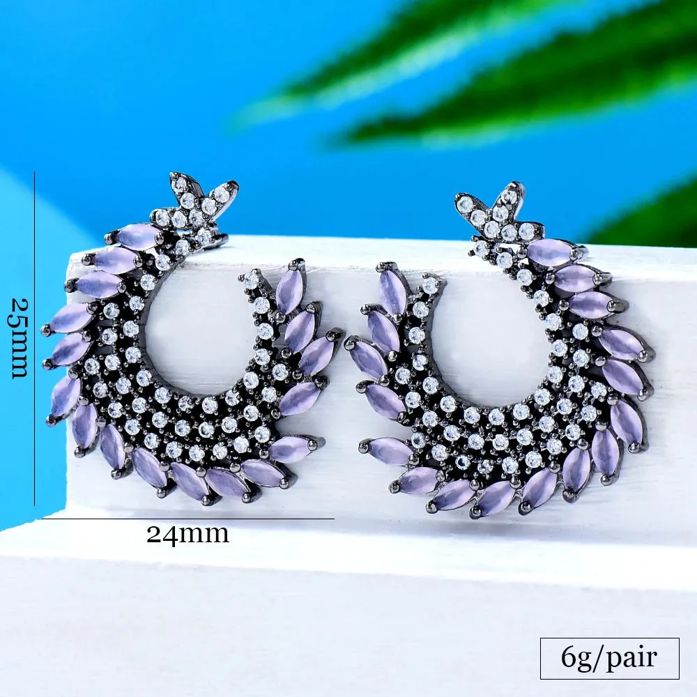 Luxury CZ BOHO Earrings For Women Wedding Bridal Jewelry