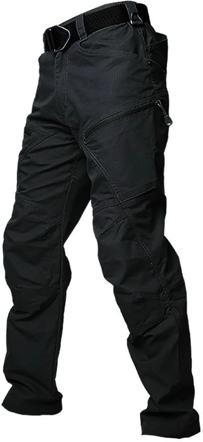 Men Cargo Pants Baggy Casual Trousers Water Resistant Straight Work Pants Multi Pockets Hiking Tactical Pants
