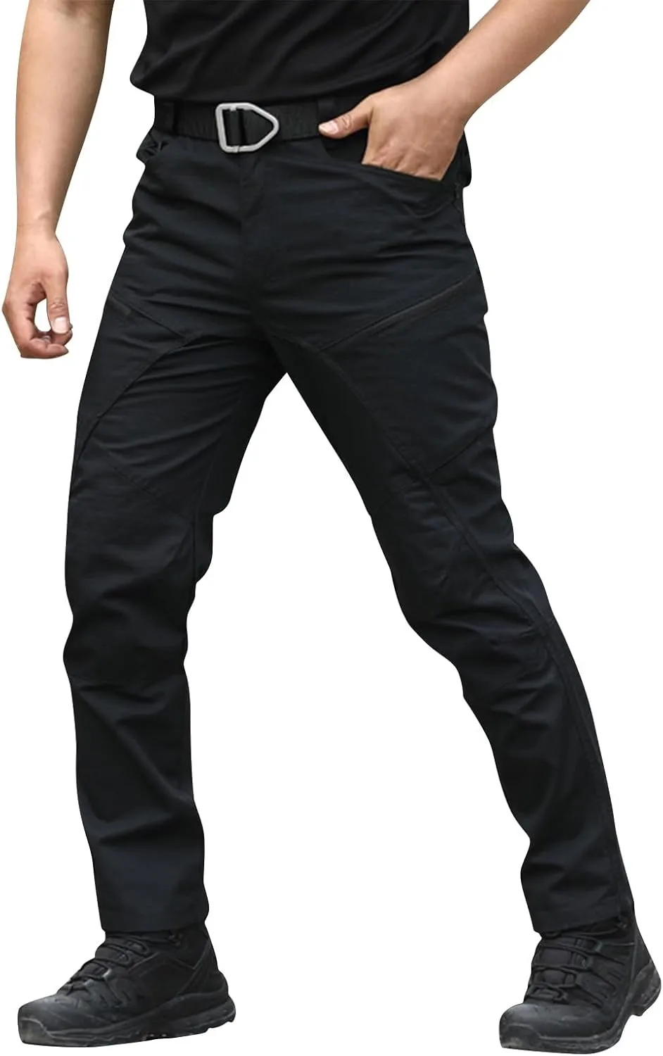 Men Cargo Pants Baggy Casual Trousers Water Resistant Straight Work Pants Multi Pockets Hiking Tactical Pants
