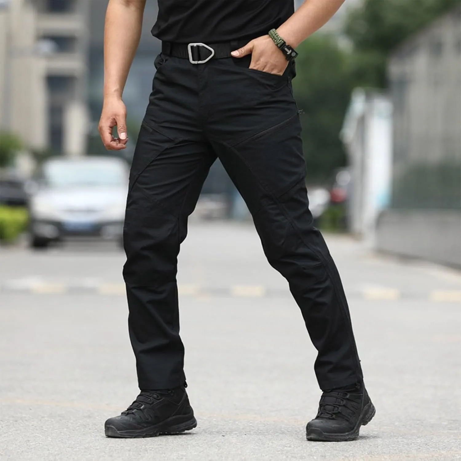 Men Cargo Pants Baggy Casual Trousers Water Resistant Straight Work Pants Multi Pockets Hiking Tactical Pants