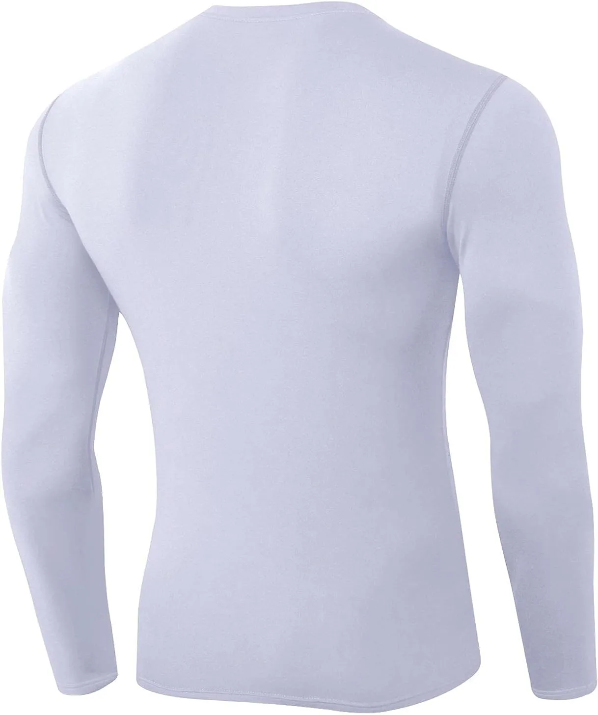 Men's Athletic Compression Shirt - V Neck Long Sleeve Workout Running Base Layer Tops Cool Dry T-Shirt Gym Undershirts