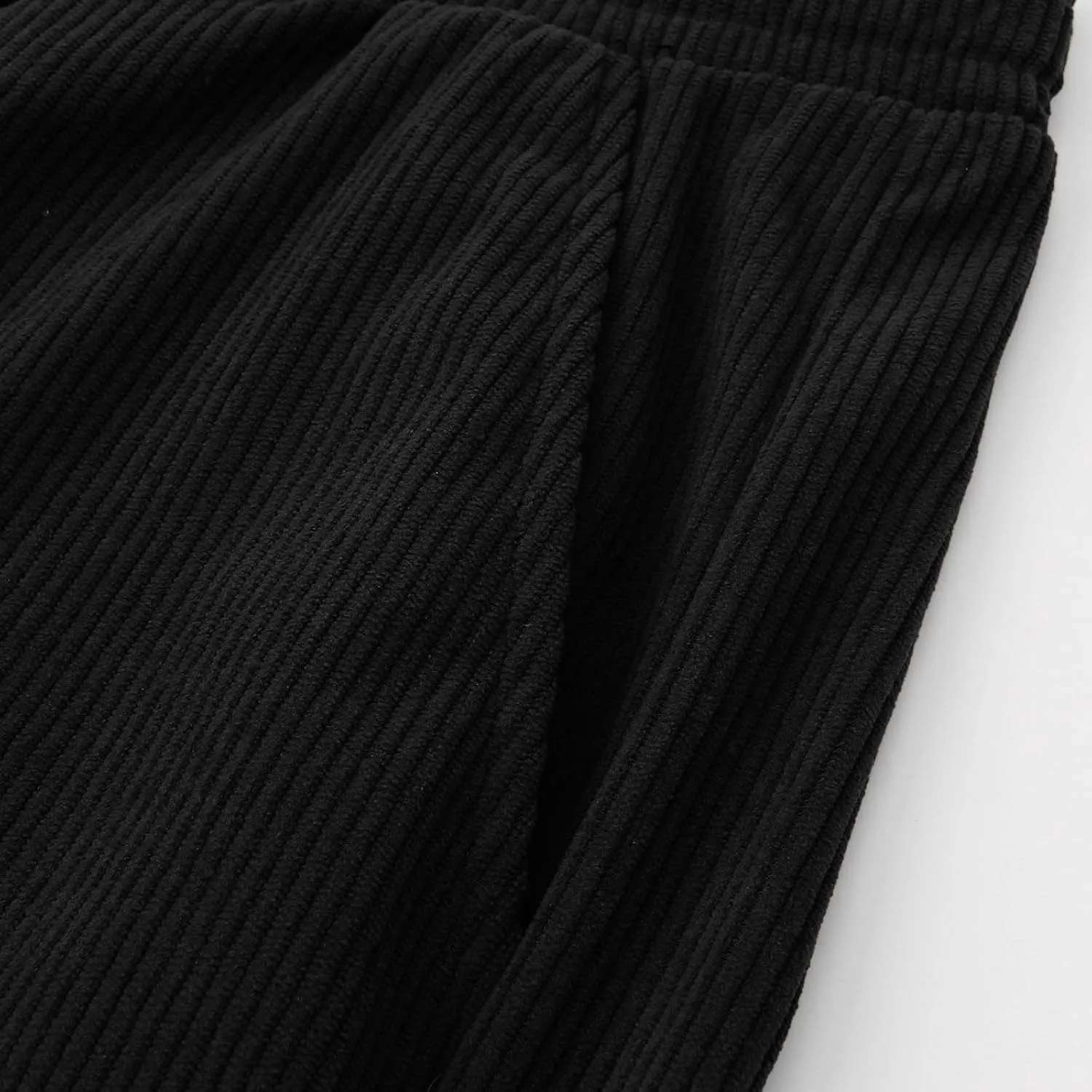 Mens Corduroy Pants Casual Drawstring Pant with Pockets Fashion Loose Fit Wide Leg Sweatpants Baggy Retro Trousers