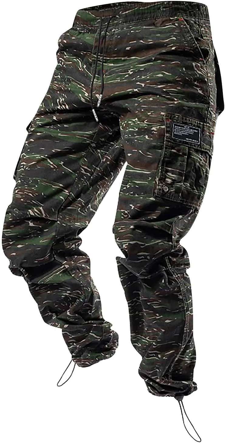 Mens Flexcamo Tactical Waterproof Pant for Men Relaxed Fit Work Camo Hiking Construction Pants Multi Pockets