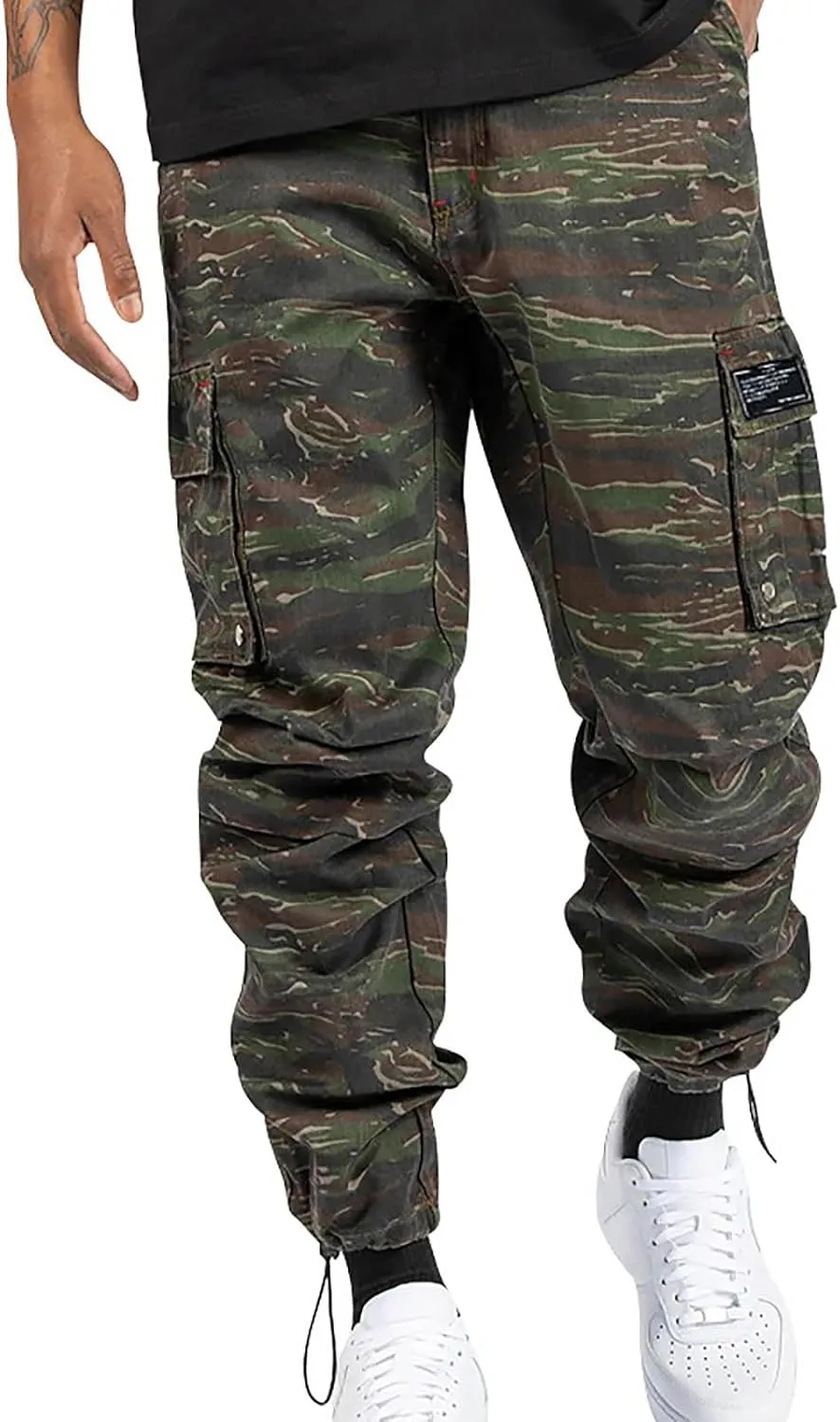 Mens Flexcamo Tactical Waterproof Pant for Men Relaxed Fit Work Camo Hiking Construction Pants Multi Pockets