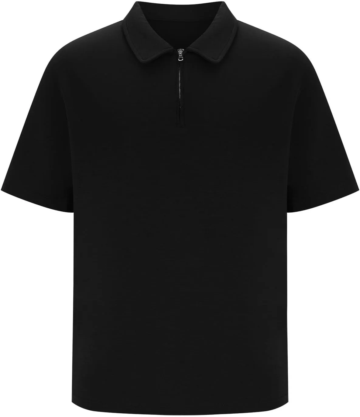 Mens Short Sleeve Polo Shirts Casual Loose Fit Quarter Zip Pullover Classic Trendy Lightweight Golf Collared T-Shirt