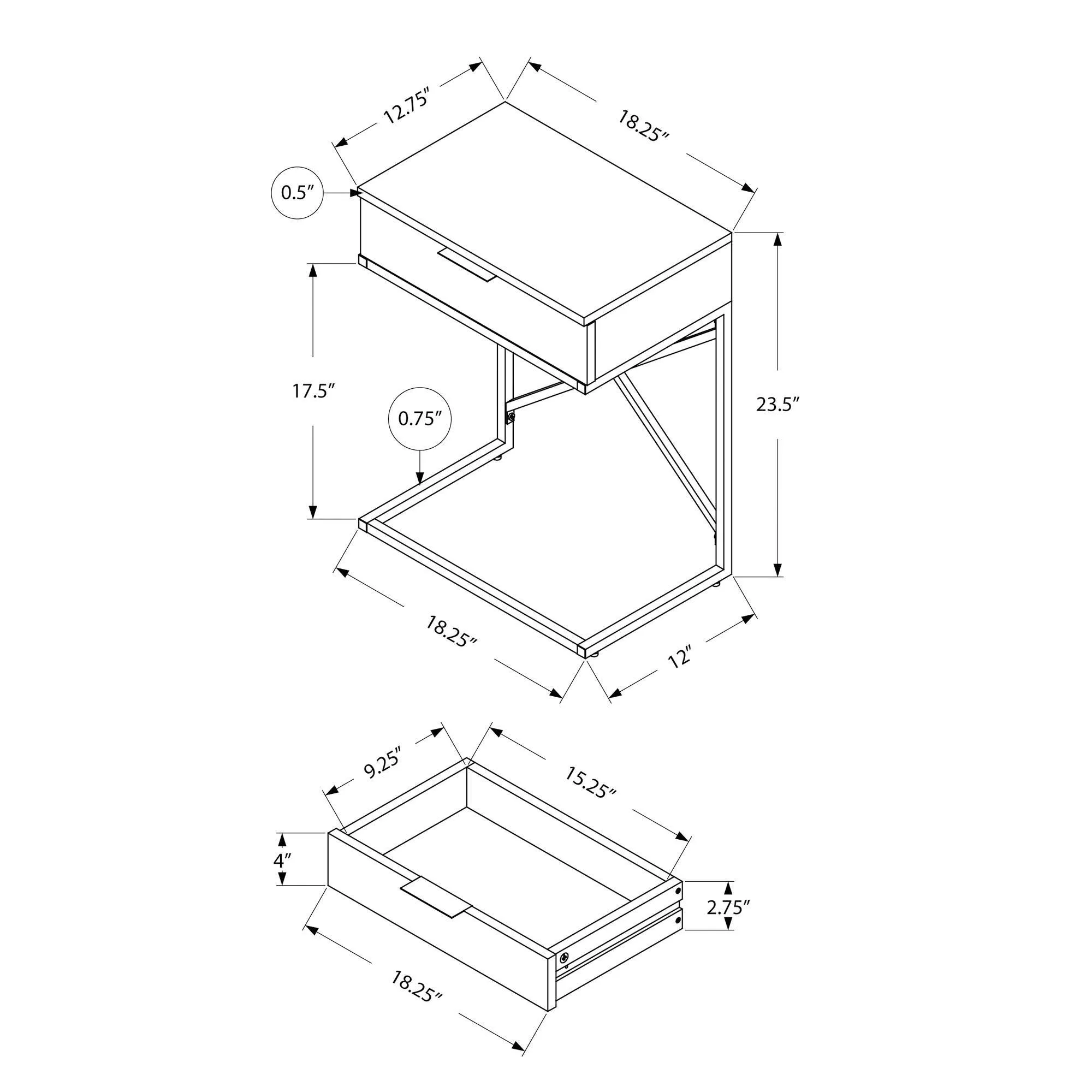 Monarch Table d'appoint I 3471