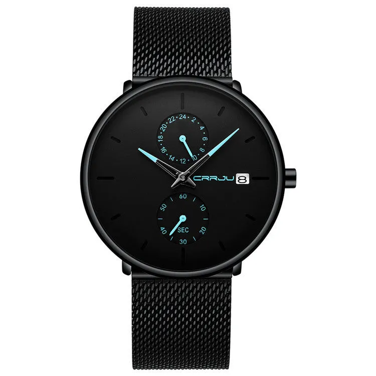 Novo Relógio Masculino de Negócios Simples com Estilo Céu Estrelado.