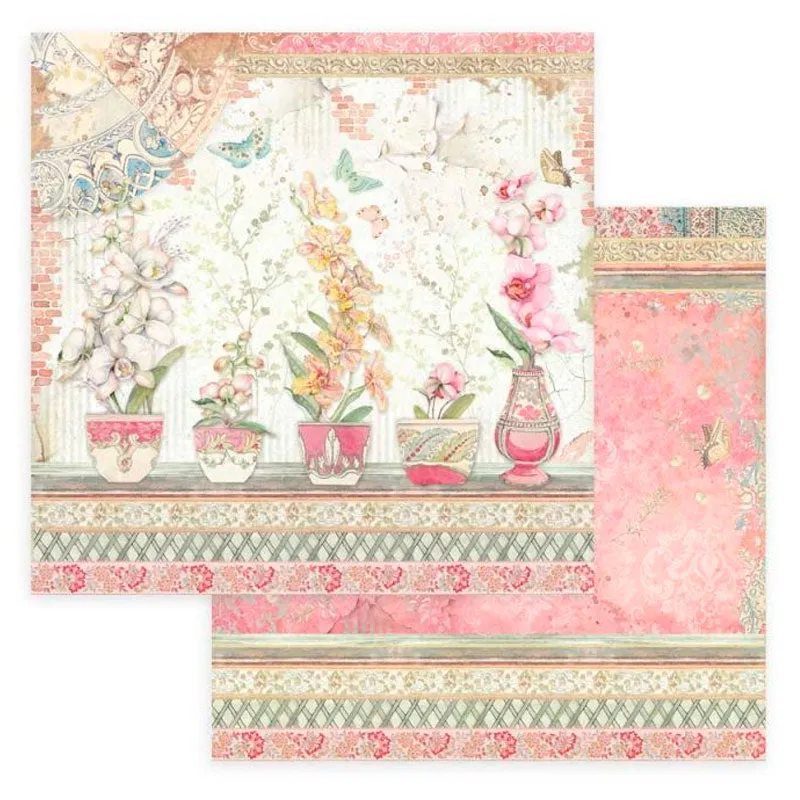 Set 10 Papeles Scrap Orchids And Cats 20x20 Stamperia