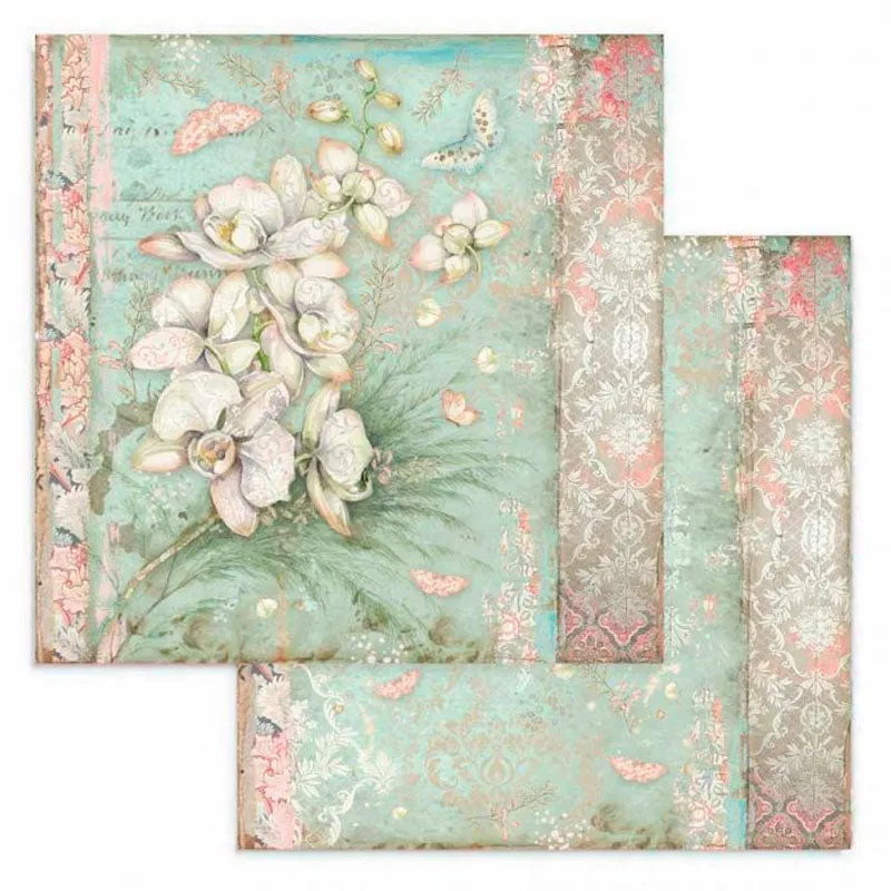 Set 10 Papeles Scrap Orchids And Cats 20x20 Stamperia