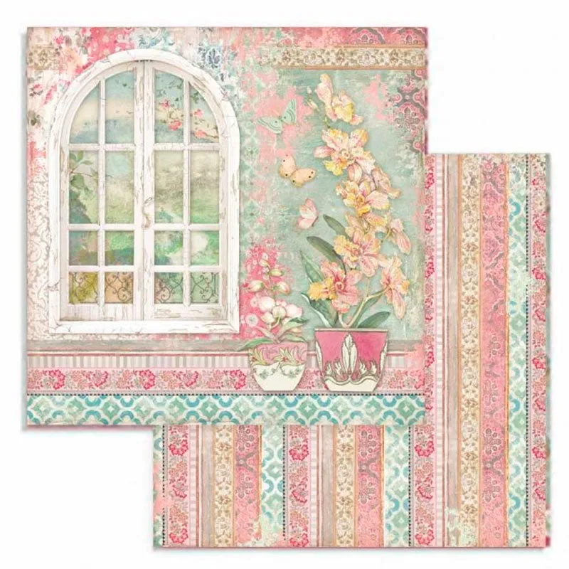 Set 10 Papeles Scrap Orchids And Cats 20x20 Stamperia
