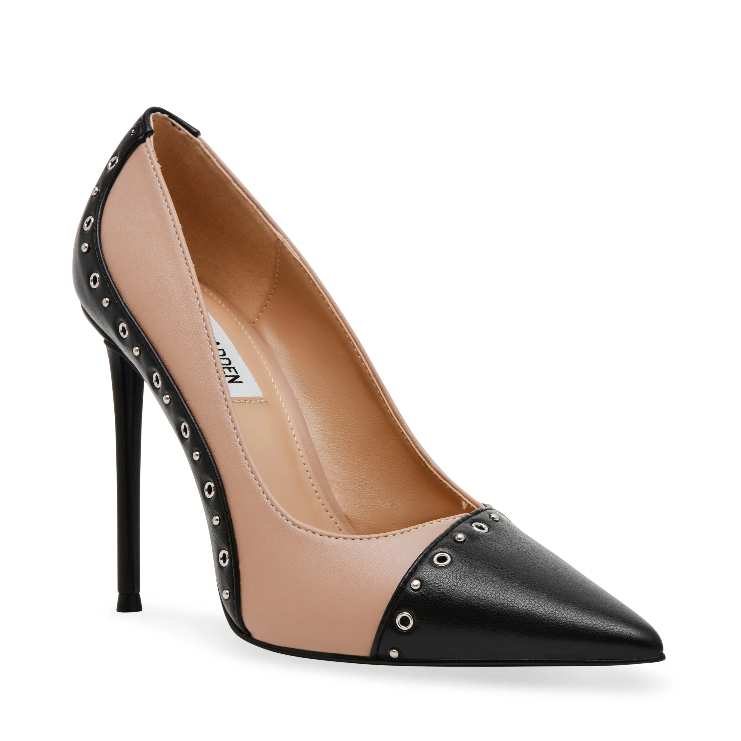 Stiletto Burrows Negros Con Beige