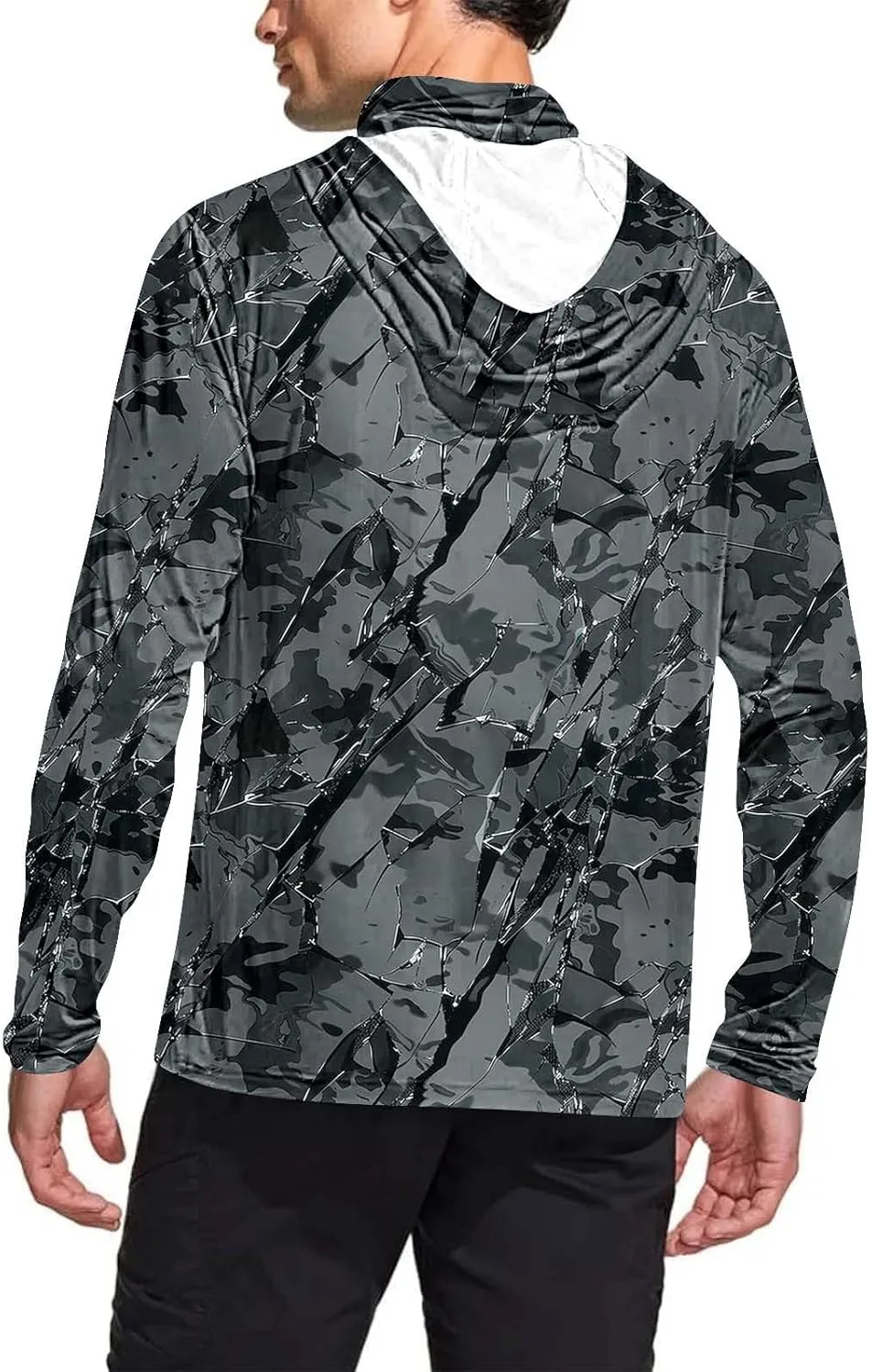 Sun Protection Shirts for Men with Mask UPF 50  Fishing Blouses Lightweight Long Sleeve UV Rash Guard Cooling Hoodies
