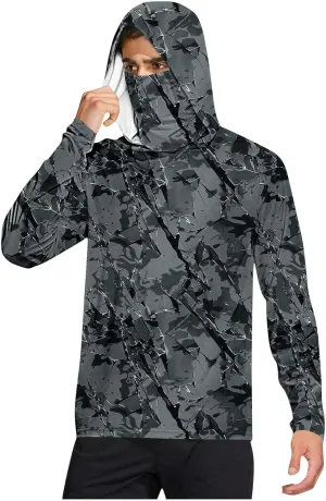 Sun Protection Shirts for Men with Mask UPF 50  Fishing Blouses Lightweight Long Sleeve UV Rash Guard Cooling Hoodies