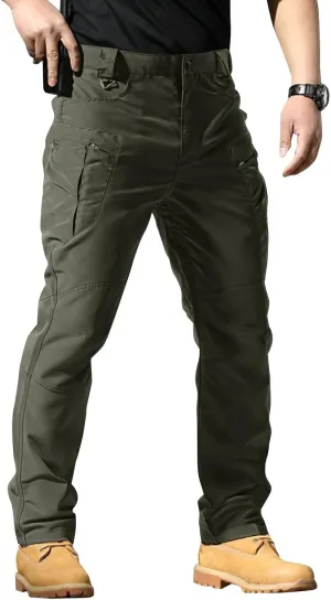 Tactical Cargo Pants for Men Ripstop Relaxed Fit Chino Work Pants Flexcamo - Waterproof Hiking Pants Multi Pockets