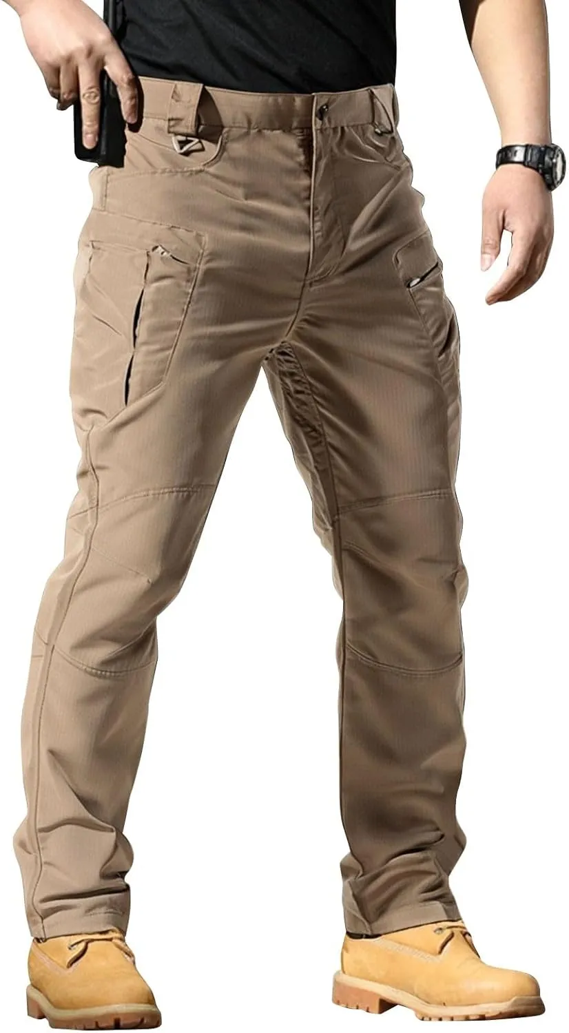 Tactical Cargo Pants for Men Ripstop Relaxed Fit Chino Work Pants Flexcamo - Waterproof Hiking Pants Multi Pockets