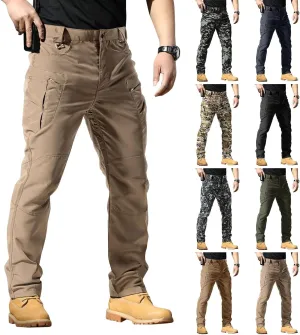 Tactical Cargo Pants for Men Ripstop Relaxed Fit Chino Work Pants Flexcamo - Waterproof Hiking Pants Multi Pockets