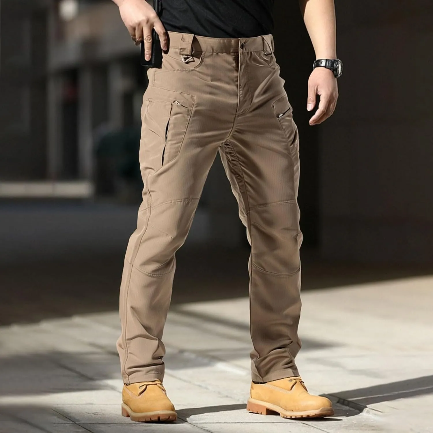 Tactical Cargo Pants for Men Ripstop Relaxed Fit Chino Work Pants Flexcamo - Waterproof Hiking Pants Multi Pockets