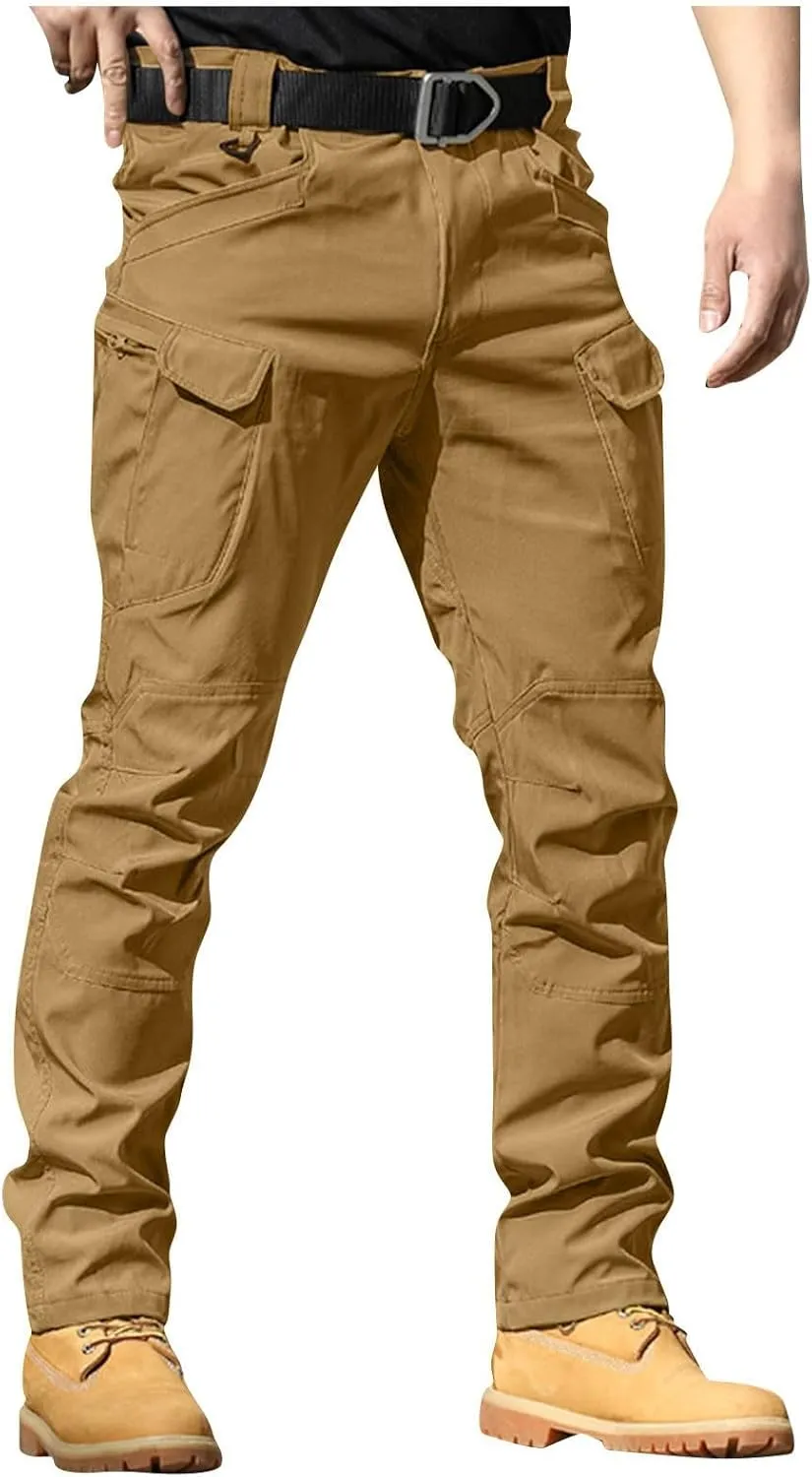 Tactical Pants for Men Relaxed Fit Stretchy Work Pants Baggy Cargo Camo Pants Flex Carpenter Pant Multi Pockets
