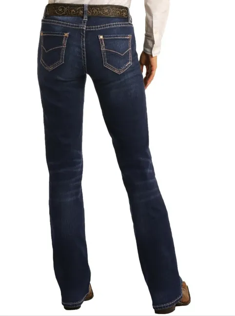 W7_4166 - Rock&Roll Denim Women's Riding Bootcut Jean
