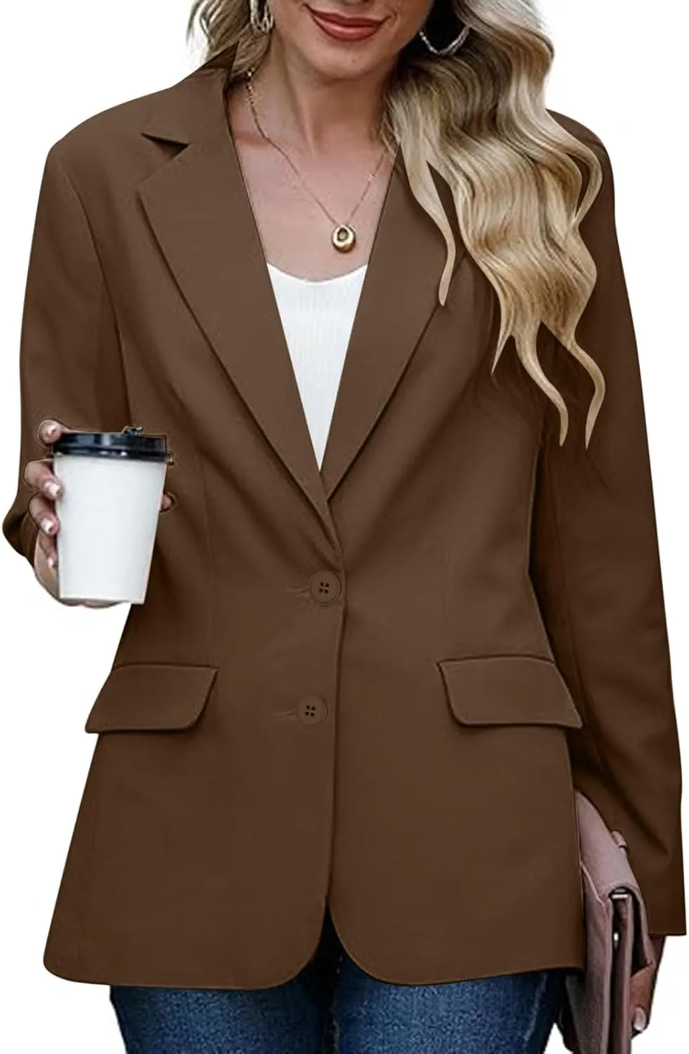 Women Business Casual Blazer with Lined,Professional Work Suit Jacket with Pockets??Long Sleeve Button Open Front