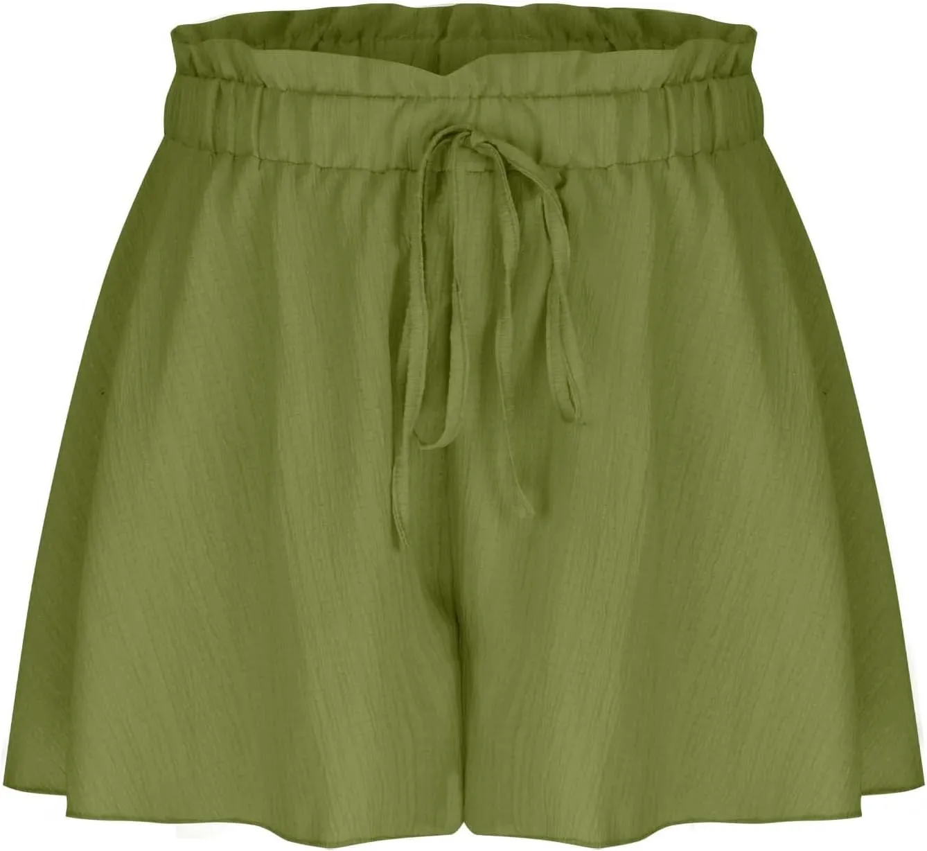 Womens Flowy Linen Shorts High Waist Wide Leg Beach Vacation Pants Cute Drawstring Boho Simple Palazzo Paperbag Shorts