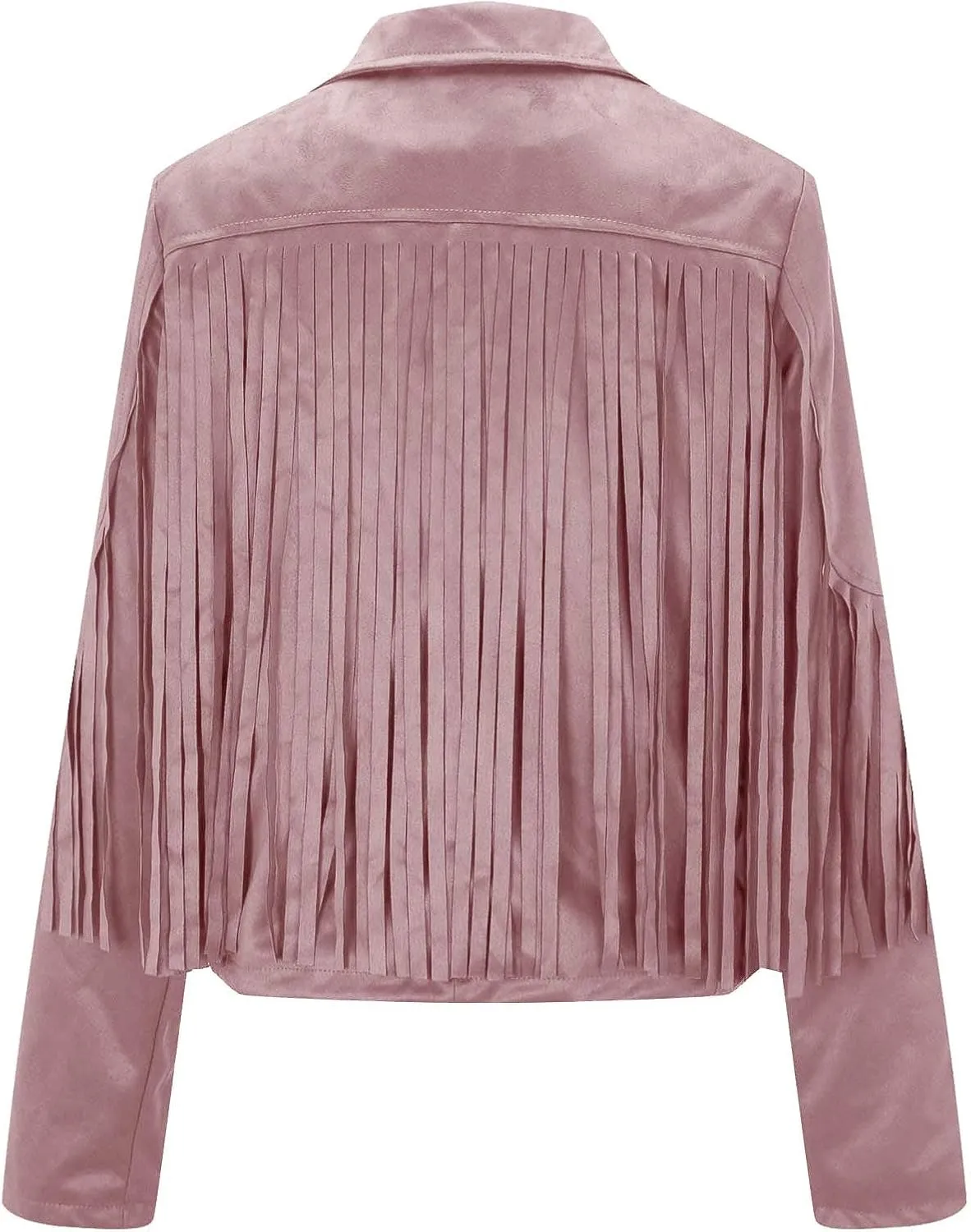 Women's Fringe Jacket Faux Suede Leather Jackets Fashion Tassel Moto Biker Cropped Coats Cardigan 70s Hippie Clothes